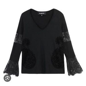 Desigual Lace & Jersey Top. Size XL.